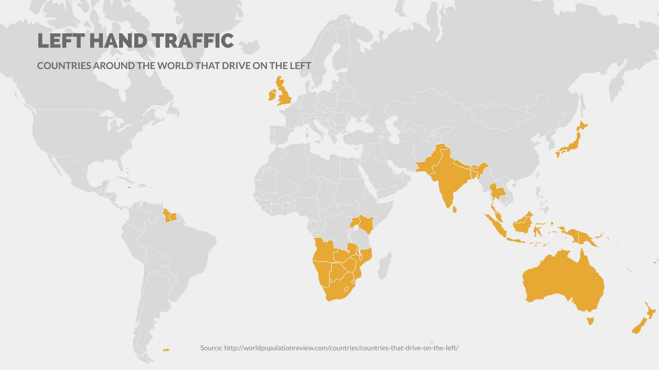 World Map example: LEFT HAND TRAFFIC