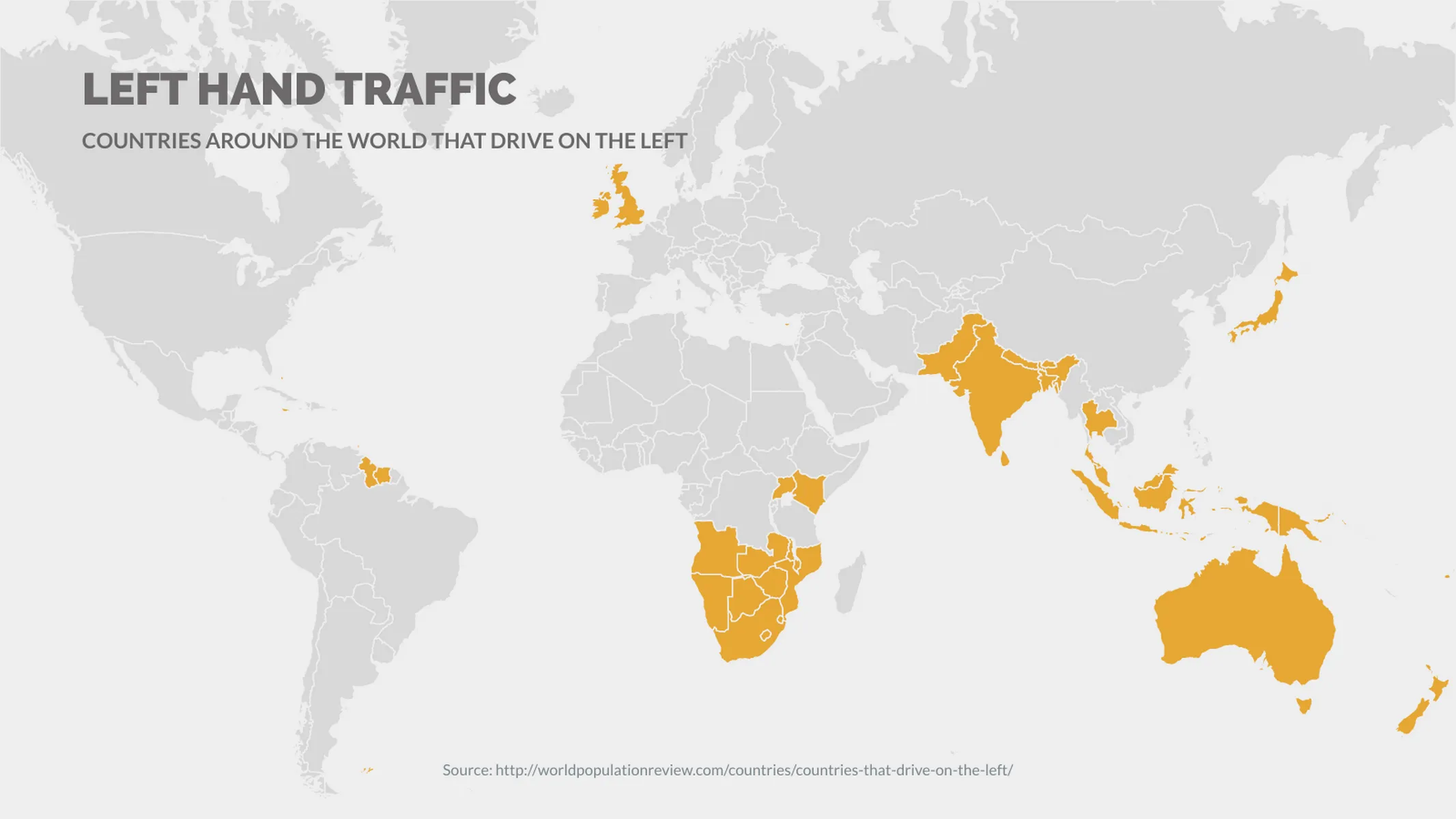 World Map example: LEFT HAND TRAFFIC