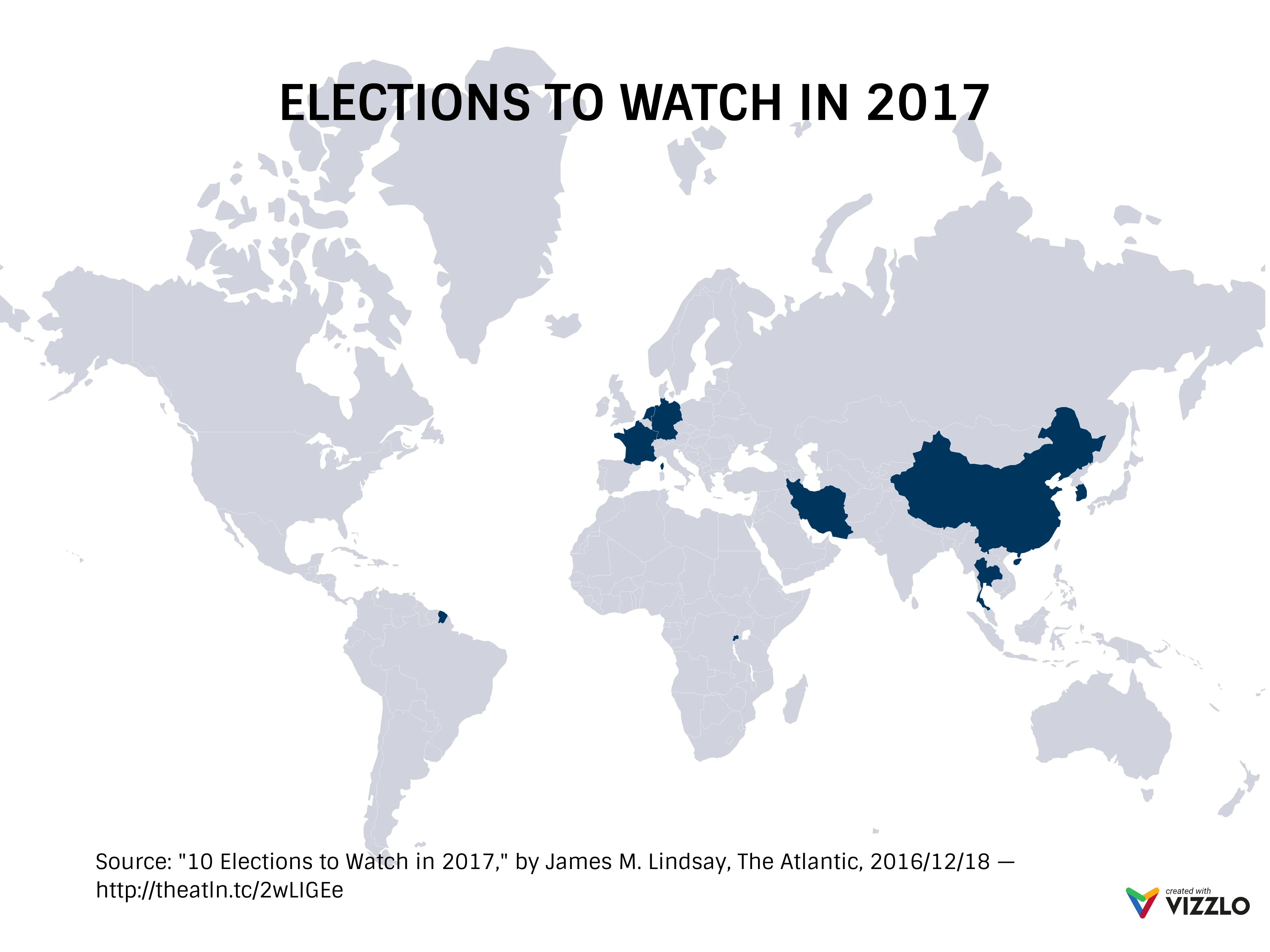 Weltkarte-Beispiel: ELECTIONS TO WATCH IN 2017