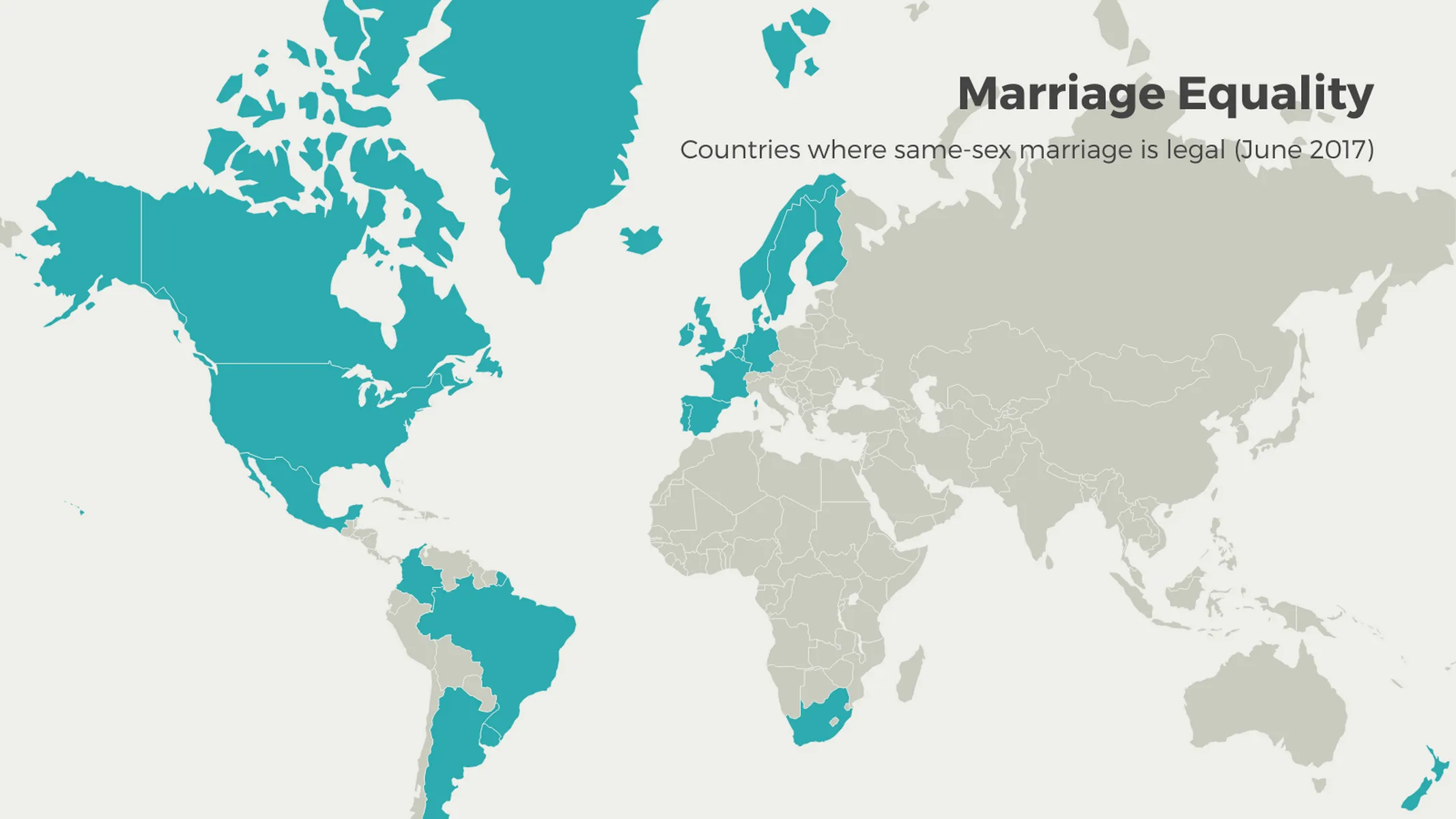 Weltkarte-Beispiel: Marriage Equality