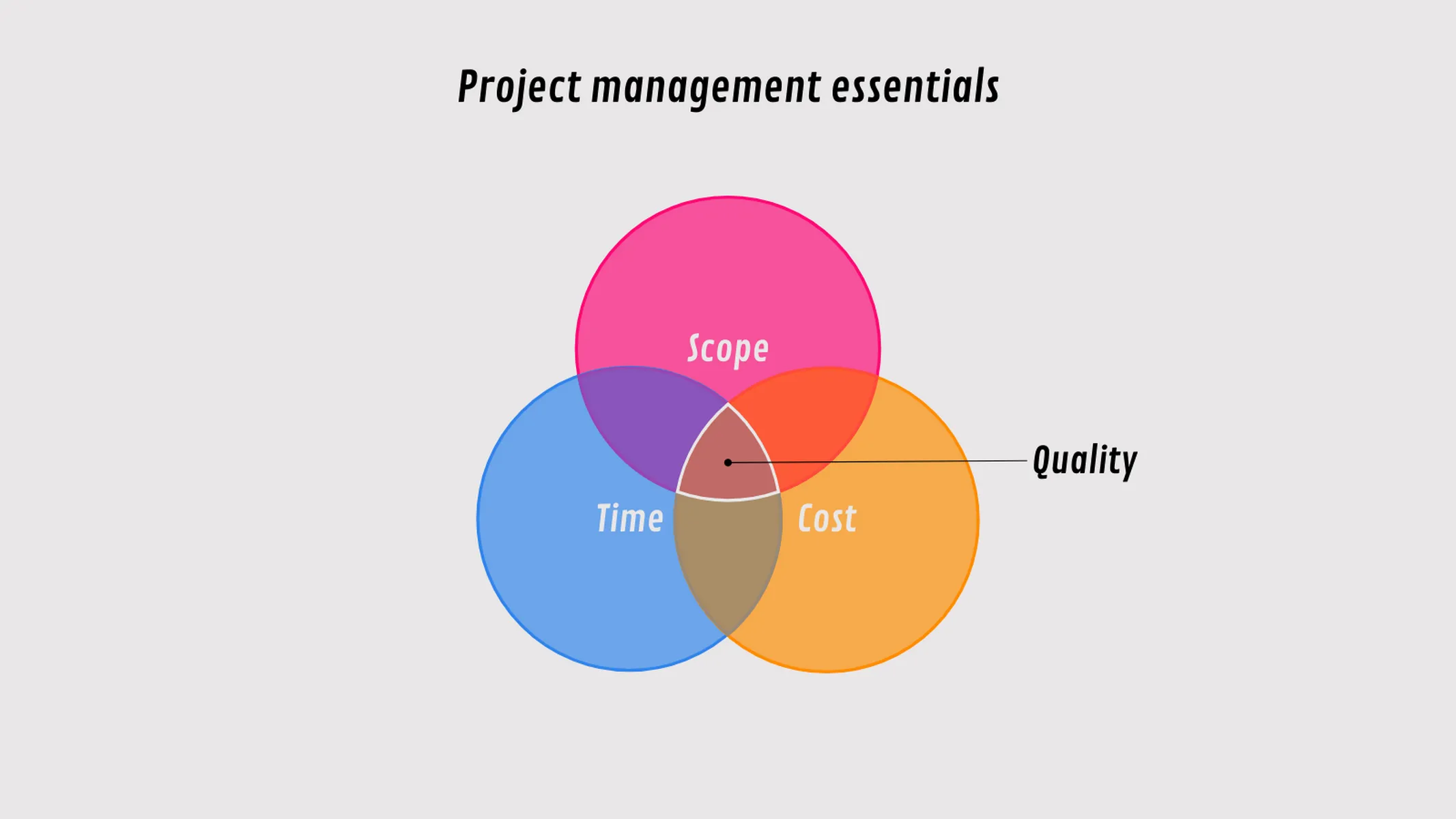 Venn-Diagramm-Beispiel: Project management essentials