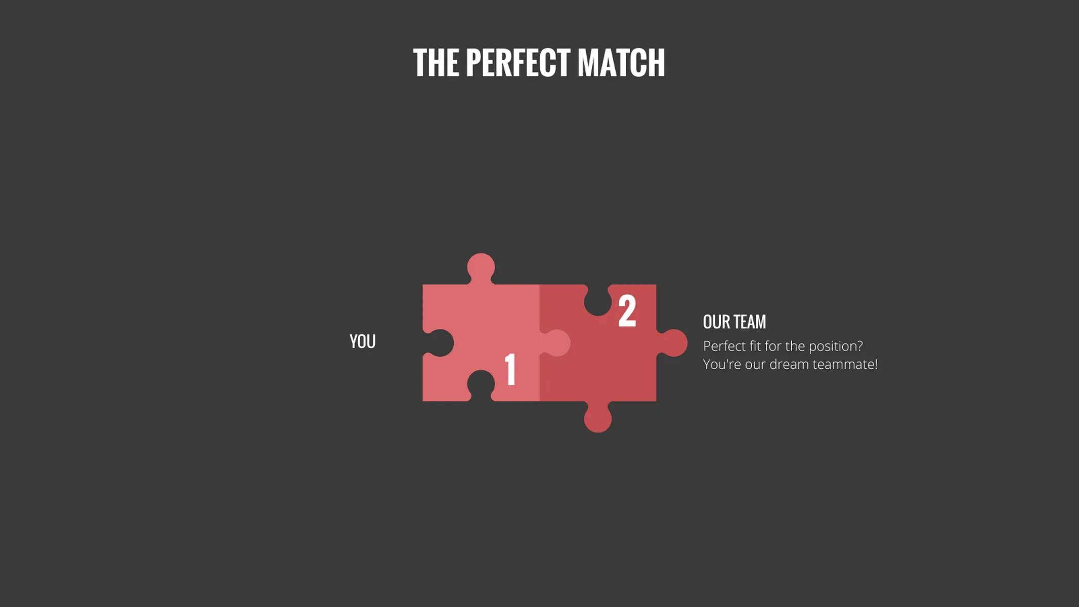 Puzzle Chart example: THE PERFECT MATCH