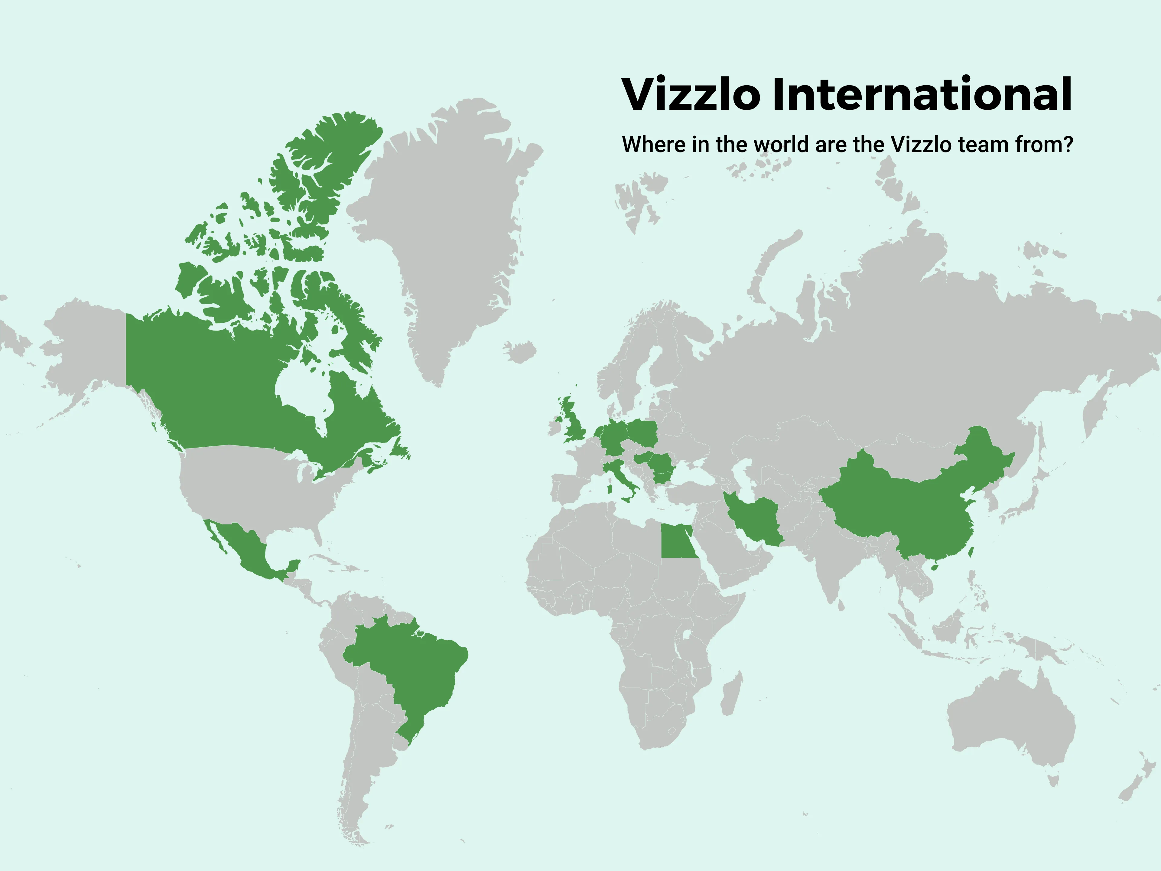 Weltkarte-Beispiel: Vizzlo International