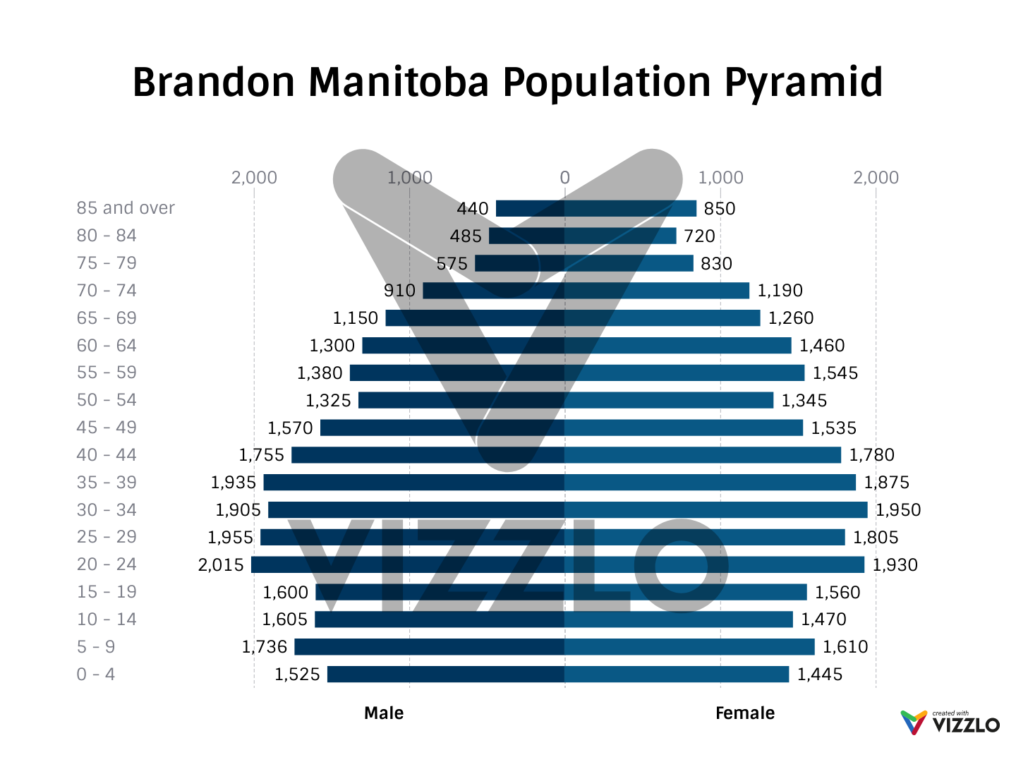 Brandon Manitoba Population Pyramid — Vizzlo