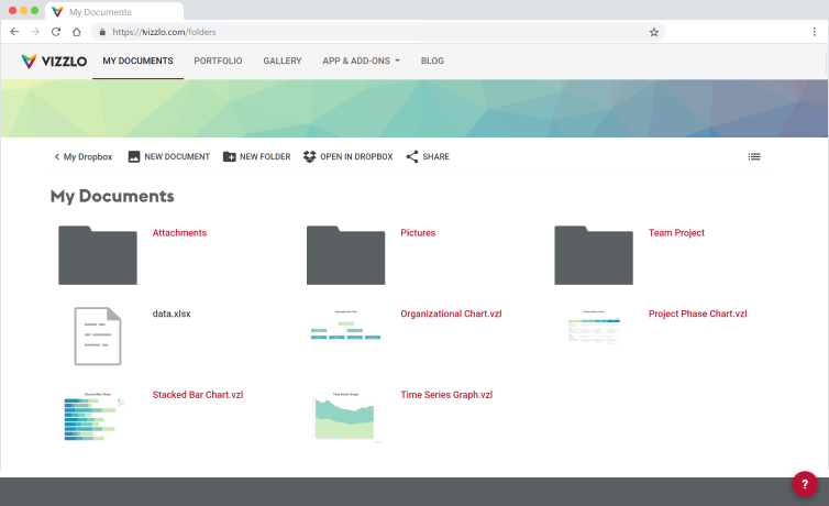 Vizzlo Dropbox Screenshot