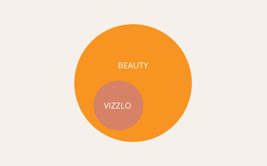 a Euler diagram relating Vizzlo and beauty